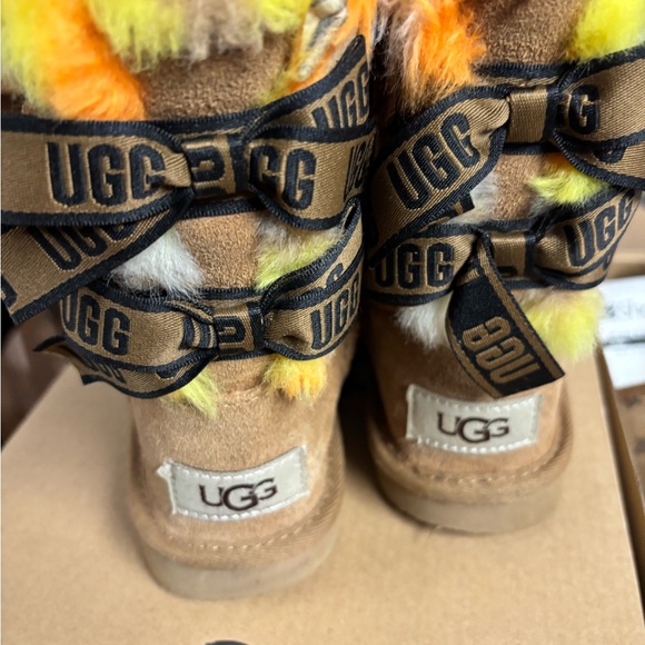 UGG Kids Boots in Tan with Yellow and Orange Accents - Picture 3 of 4